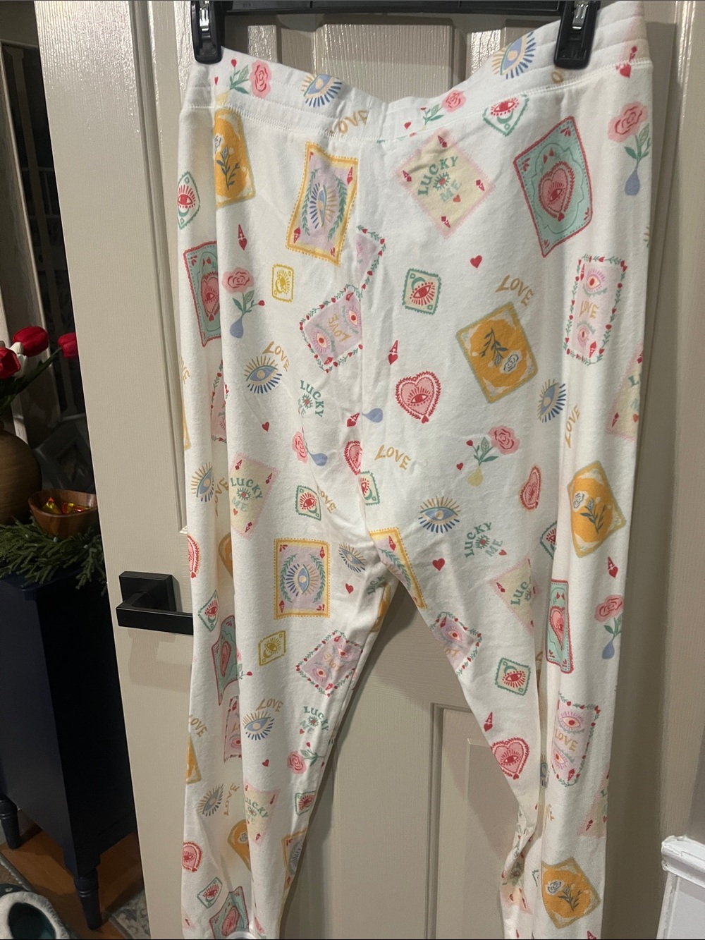 PJ Salvage White Pajama Set with Pink, Yellow & Mint Tarot Prints - Picture 10 of 10